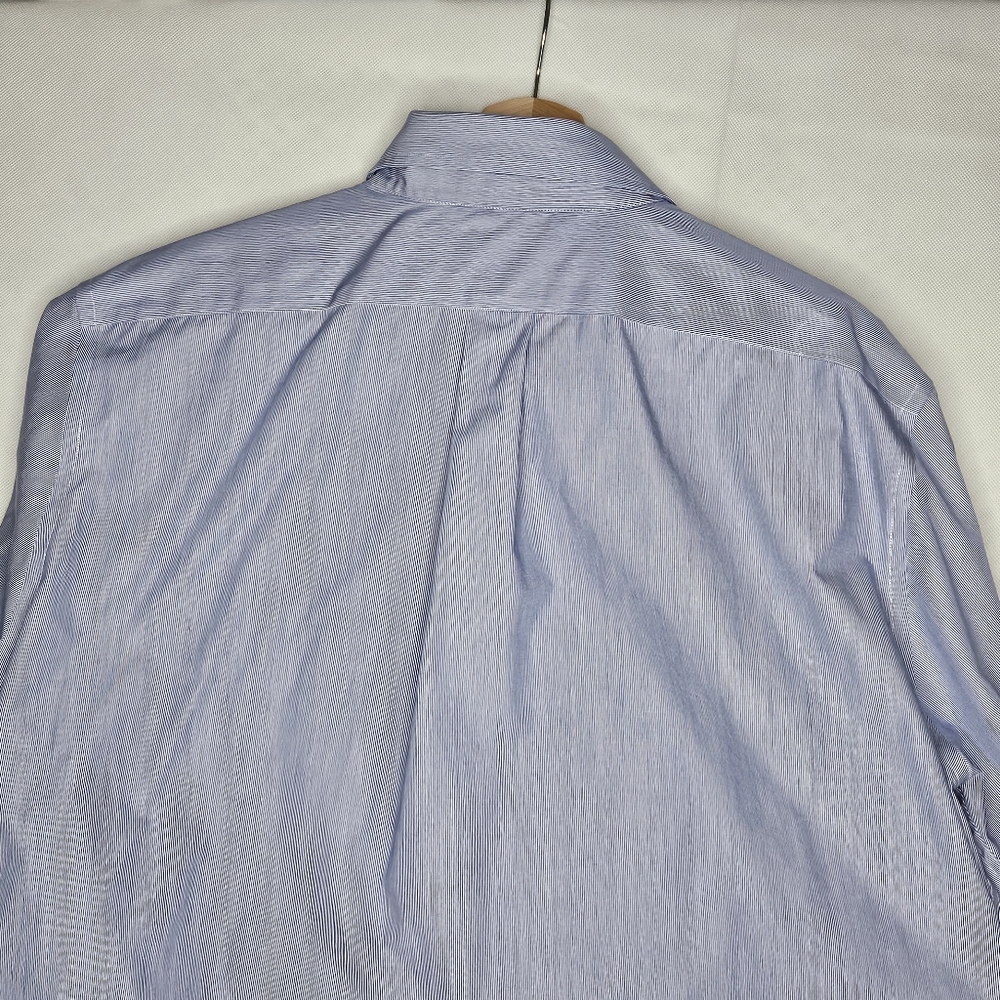 Lauren Ralph Lauren Men's Light Blue Striped Button Down Shirt Size 17 34/35 XL - Picture 6 of 9